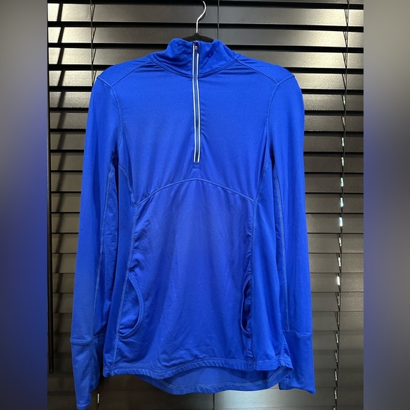 Woman  Blue Quarter-Zip Sweater activewear - Picture 1 of 6